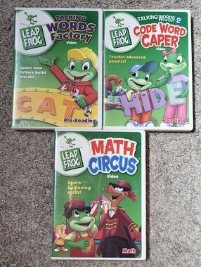 LeapFrog Talking Words Factory 1+2 & Math Circus Kids DVD Set